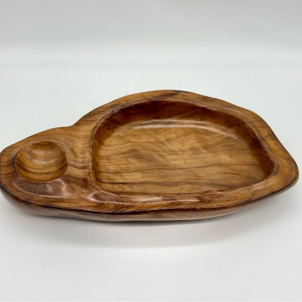 Vintage DAN KARNER Hand Carved Mid Century Wooden Serving Bowl Barcelona, Spain